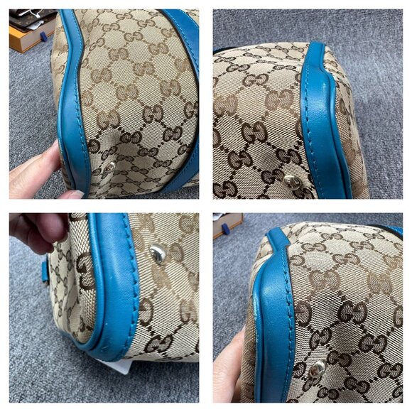 GUCCI Boston Brown Leather Satchel 588-081625 - Picture 13 of 15